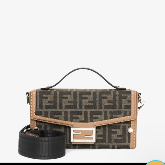 NEW Fendi Roma Mens Soft Trunk Baguette FF Fabric Bag 13Hx6.5Dx21.5Wcm - Picture 5 of 7